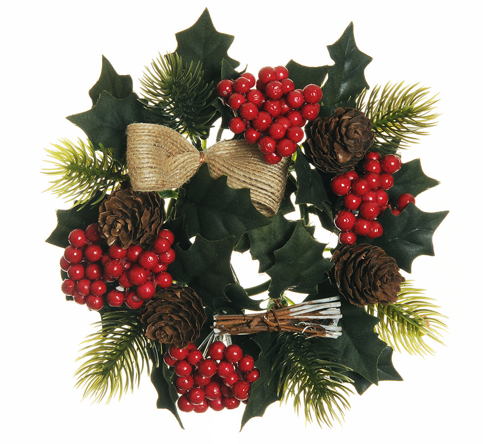 Girocandela Bacche Pigne Fiocco D 17 Decorazione Addobbi Natale