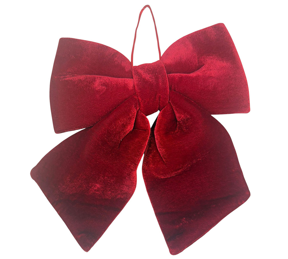Fiocco Velluto Rosso 20x20 Decorazioni Addobbi Natale