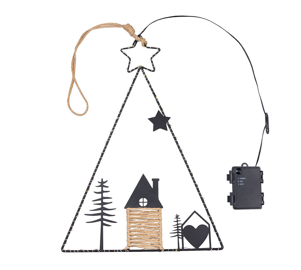 Decorazione Albero Casetta Luci H 41 Addobbi Natale