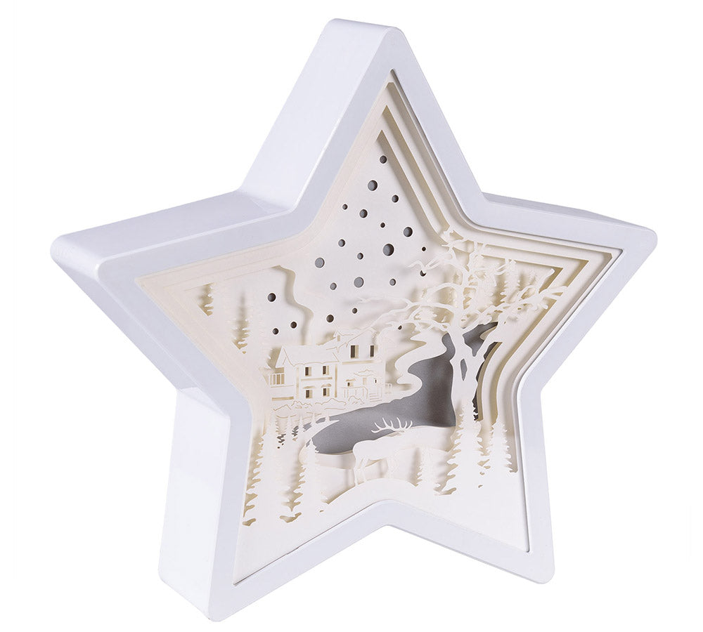Stella Paesaggio Papercut D 23 Cm Decorazioni Addobbi Natale
