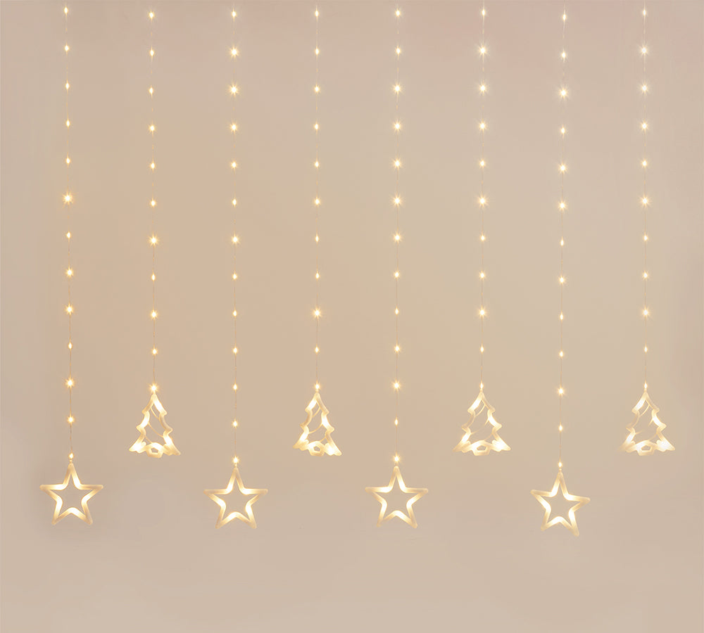 Filo 20 Alberi Stelle H 115 Mt 4,75+4  Decorazioni Luminose Natale