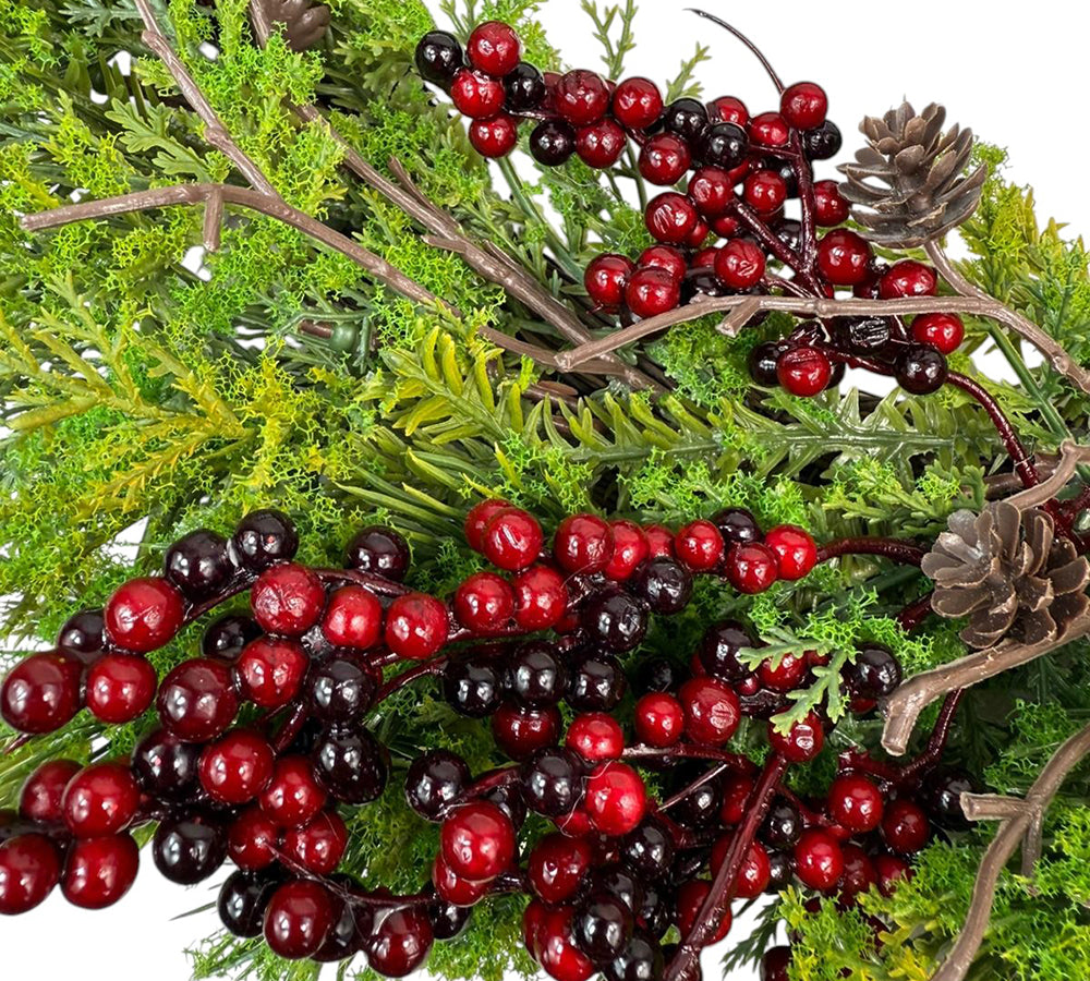 Corona Pino Bacche Pigne D 51 Decorazioni Addobbi Natale