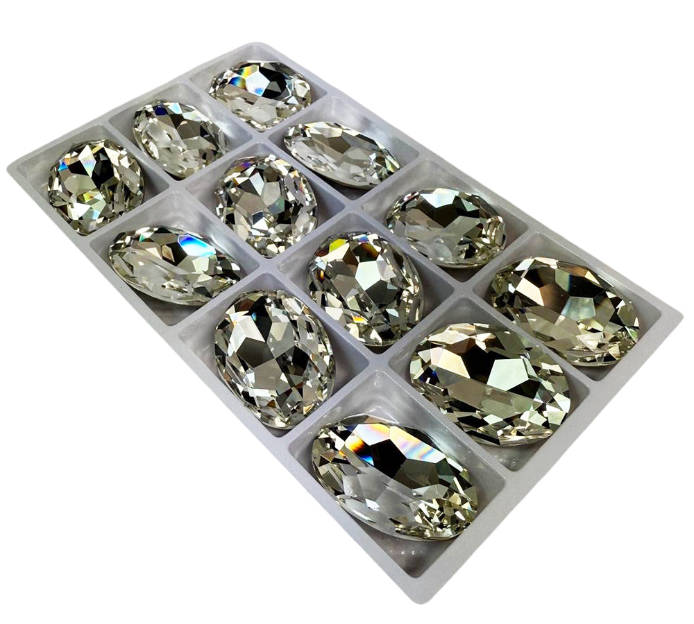 Strass 3x2 Ovale Rettangolare Pz 12 Decorazioni Addobbi Cerimonia