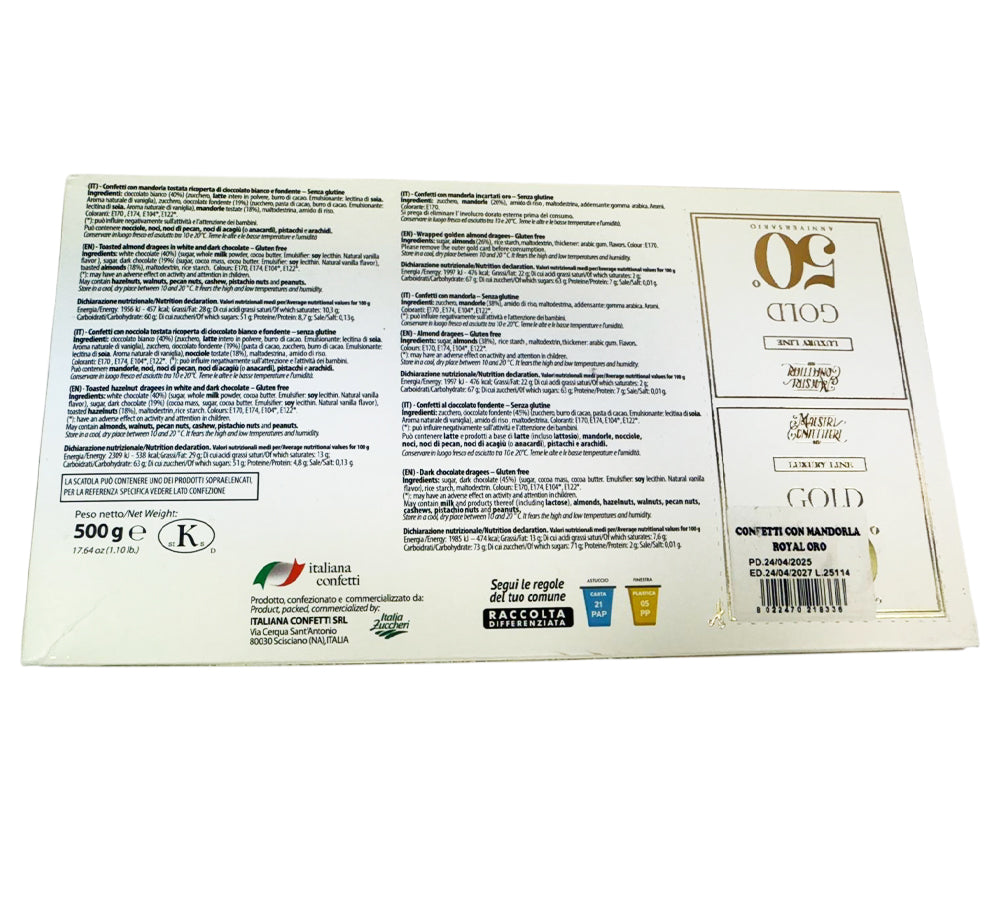 Confetto Mandorla Oro Gr 500 Maxtris Nozze Matrimonio