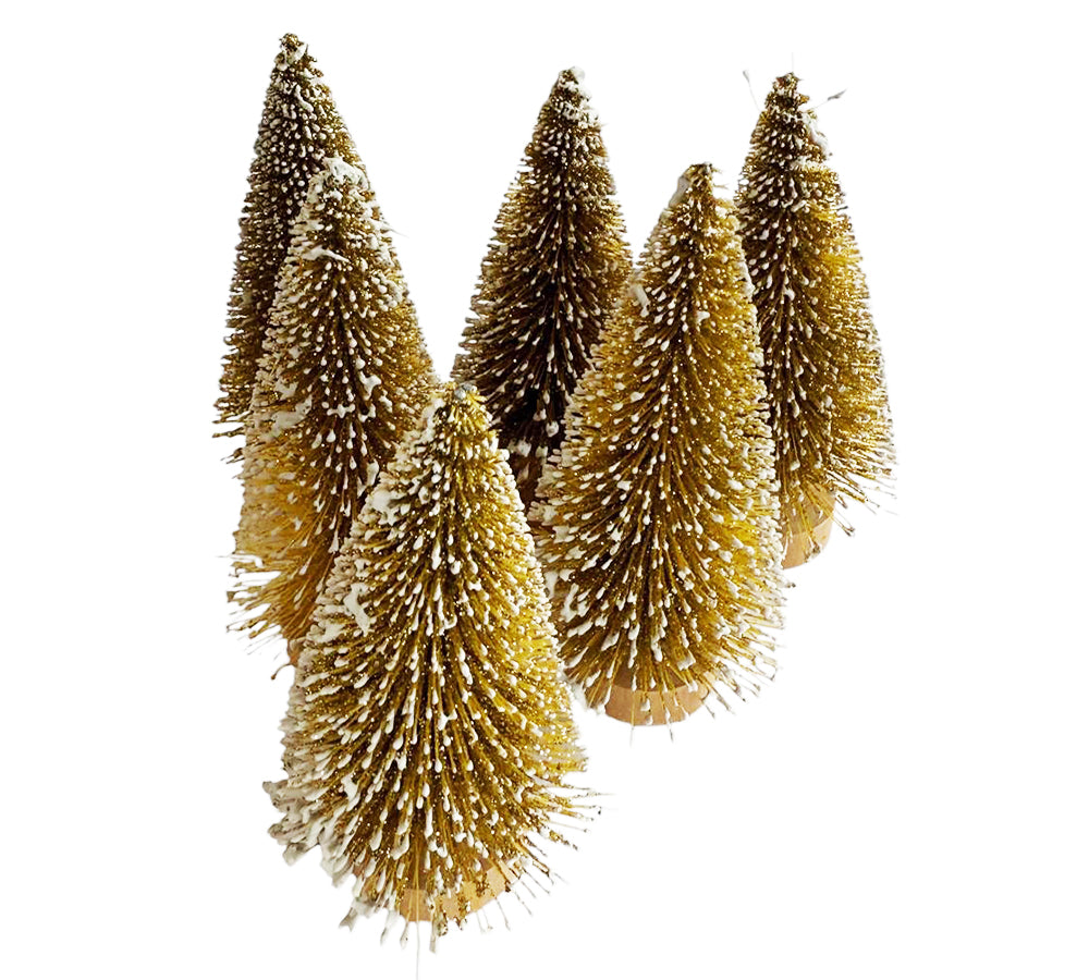Mini Alberello Oro Cm 15 Pz 6 Decorazioni Natale