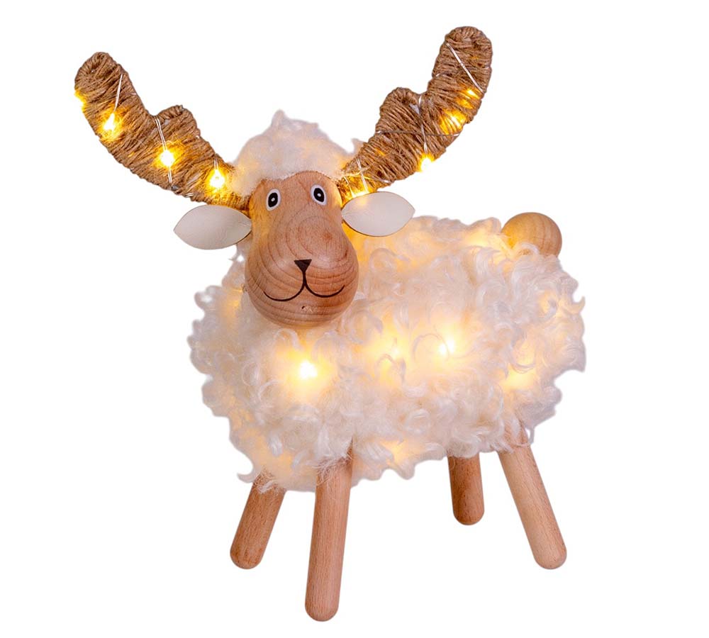 Pecorenna Luminosa H 23 Decorazioni Addobbi Natale