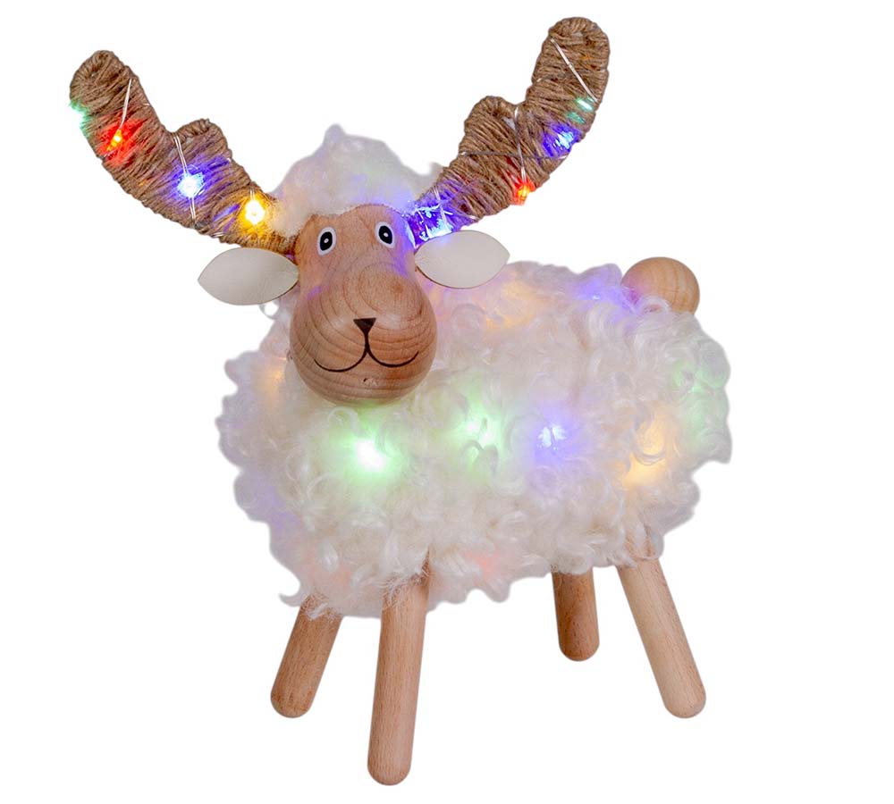 Pecorenna Luminosa H 23 Decorazioni Addobbi Natale
