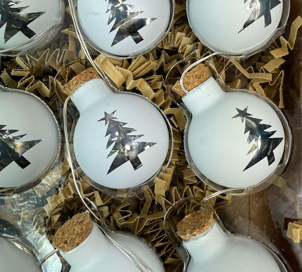Filo 12 Sfere Decorative D 2,5 Mt 1,10 Addobbi Palle Natale
