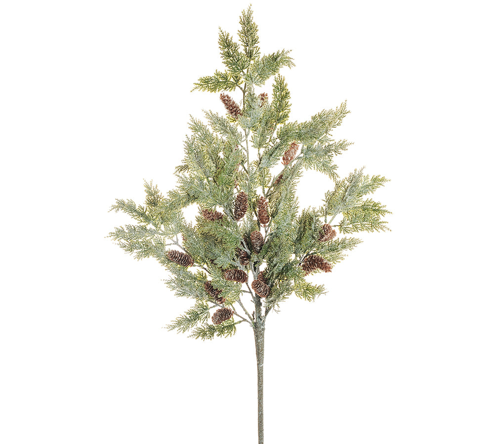 Ramo Cipresso Ghiacciato Cm 110 Decorazioni Addobbi Natale