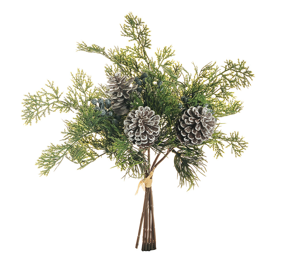 Mazzetto Pino Pigne Bacche Cm 40 Decorazioni Addobbi Natale