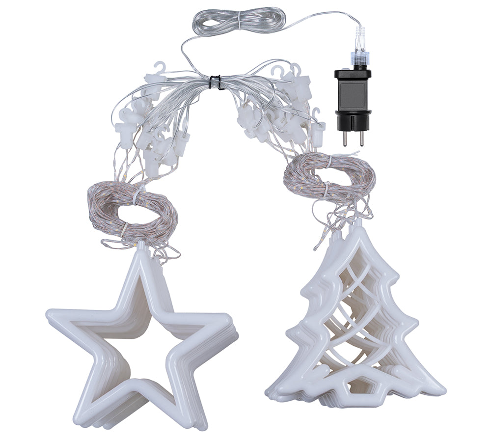Filo 20 Alberi Stelle H 115 Mt 4,75+4  Decorazioni Luminose Natale