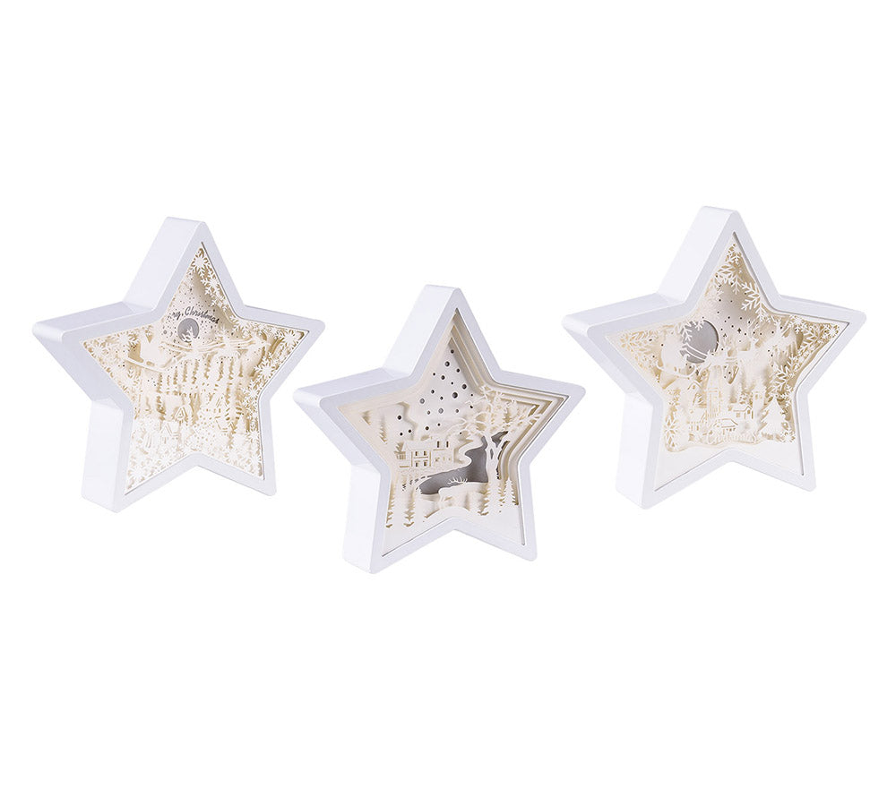 Stella Paesaggio Papercut D 23 Cm Decorazioni Addobbi Natale