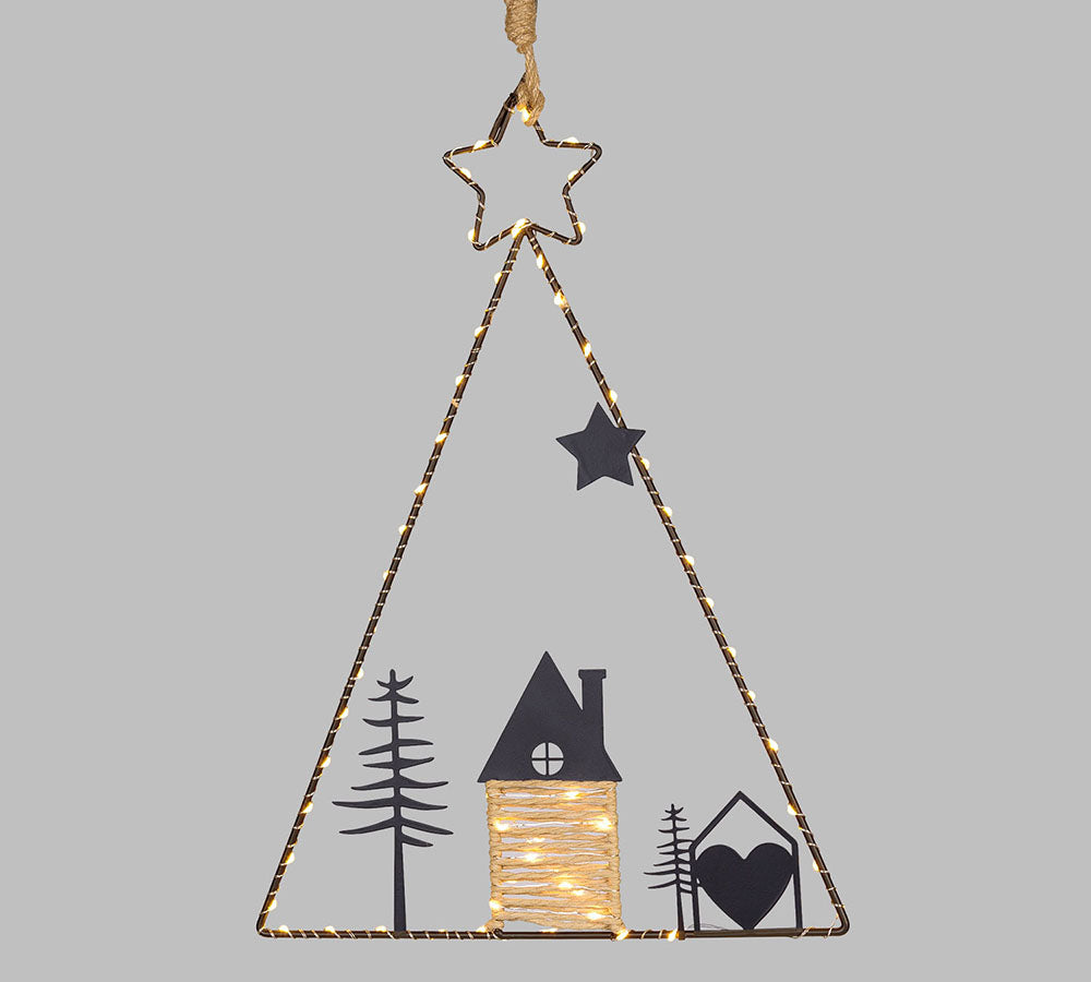 Decorazione Albero Casetta Luci H 41 Addobbi Natale