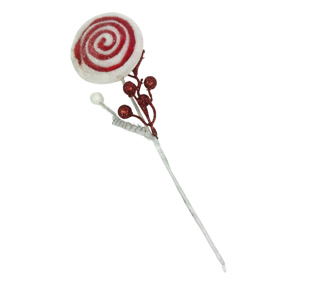 Lollipop Bacche Rosso Bianco Decorazioni Addobbi Natale
