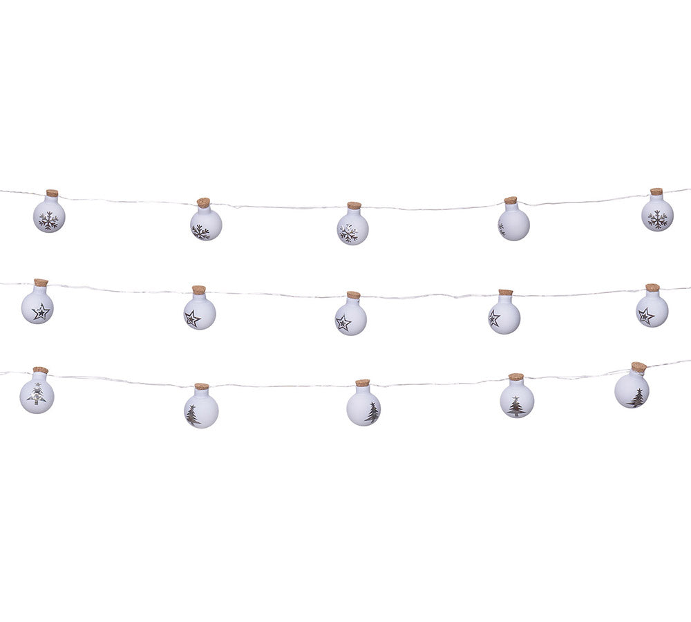 Filo 12 Sfere Decorative D 2,5 Mt 1,10 Addobbi Palle Natale