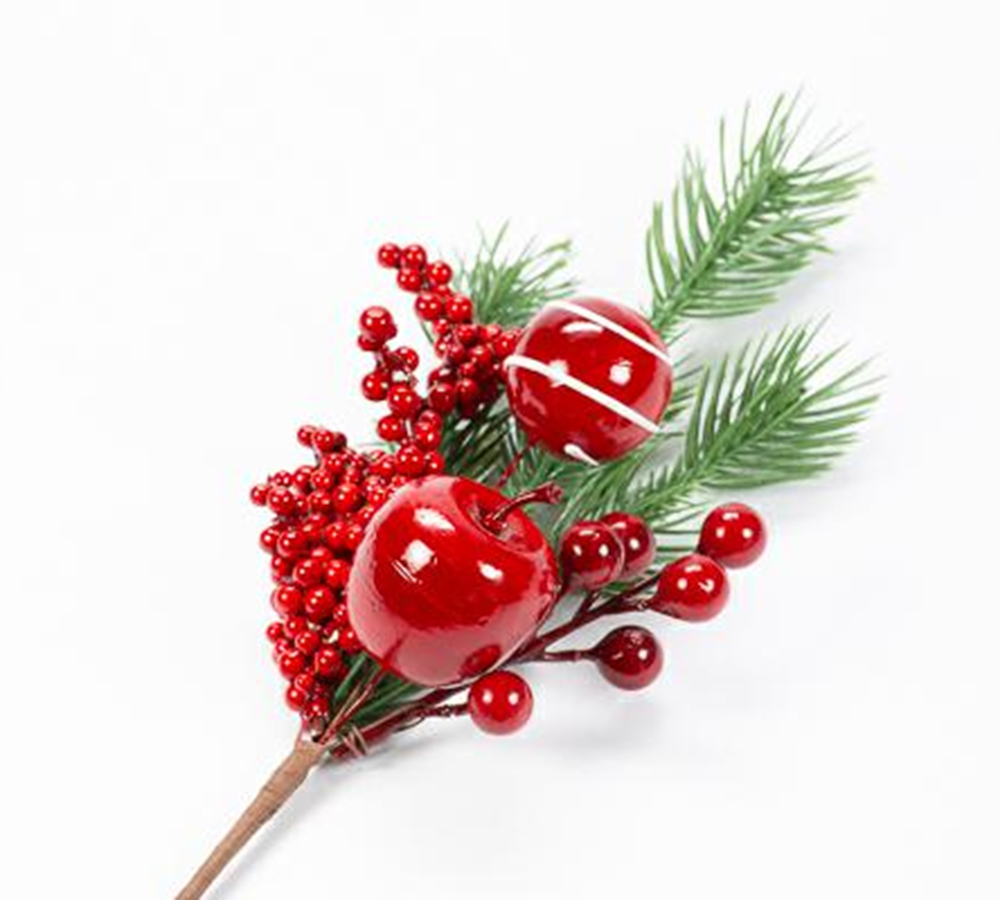 Pick Mele Bacche Grandi Pz 4 Decorazioni Addobbi Natale