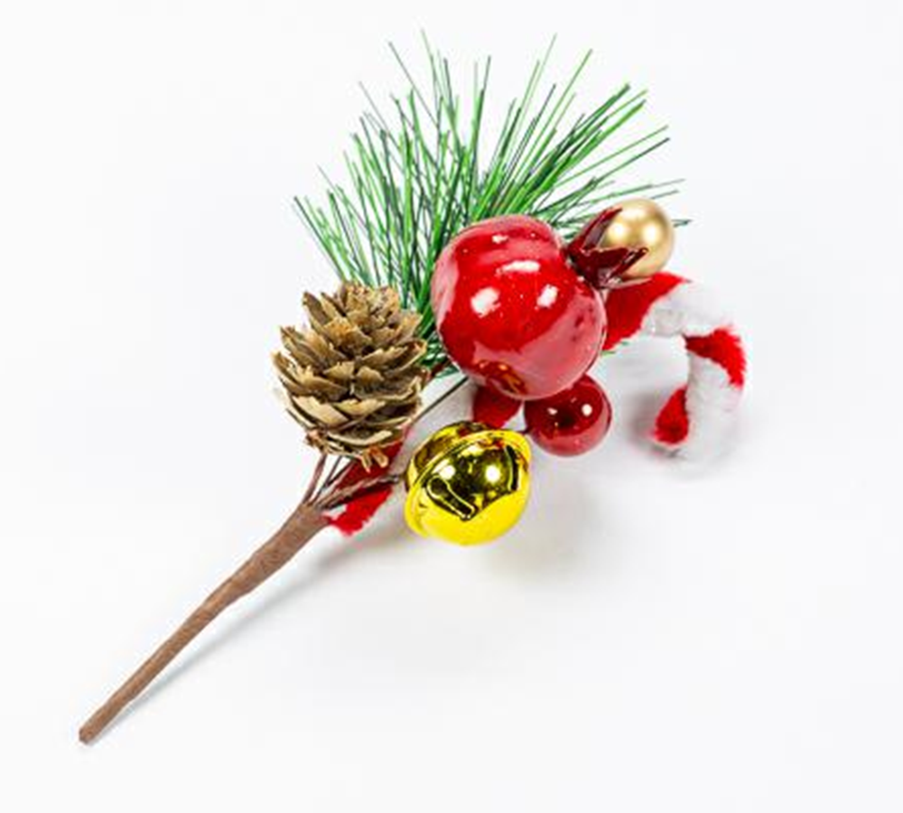 Pick Composto Pz 6 Decorazione Pigne Campanella Melograno