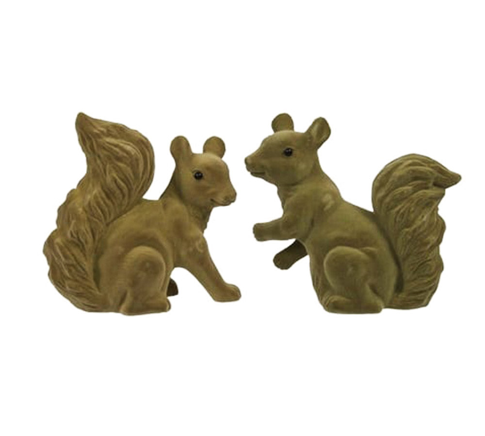 Scoiattolo Floccato Cm 19 Decorazioni Addobbi Natale