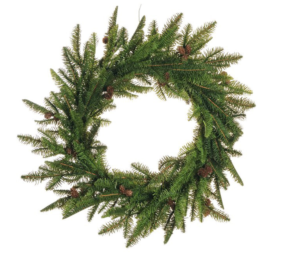 Corona Pino Soft Pigne Cm 60 Artificiale Verde Da Appendere Decorazione Natale