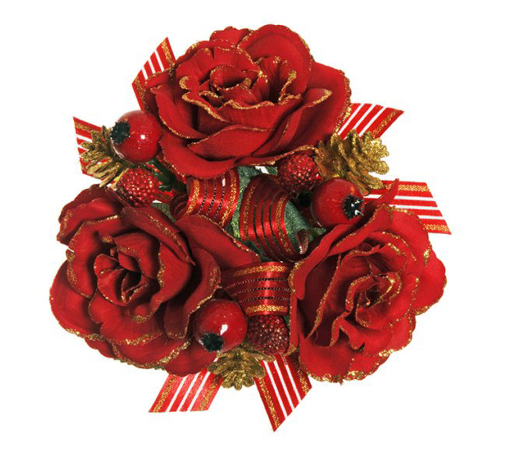 Girocandela Rosa Bacche Pigne D 14 Decorazioni Addobbi Natale