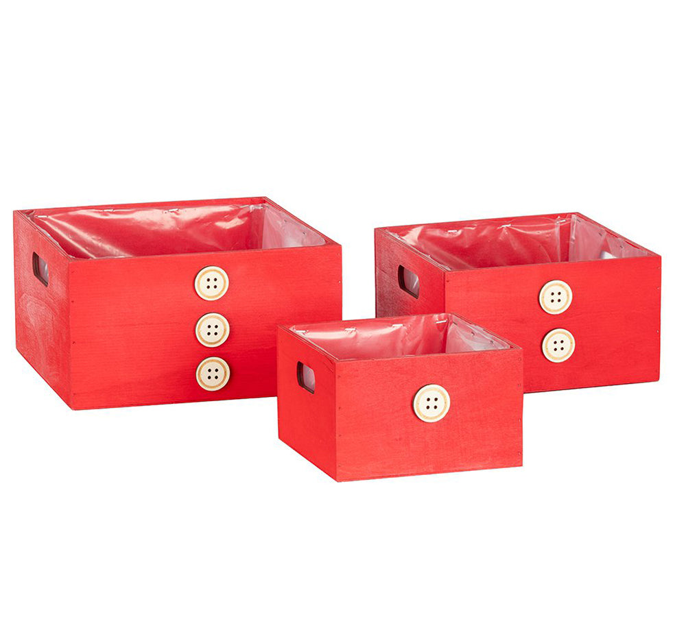 Cassette Rosse Quadrate Bottone S/3 Composizione Floreale Addobbi