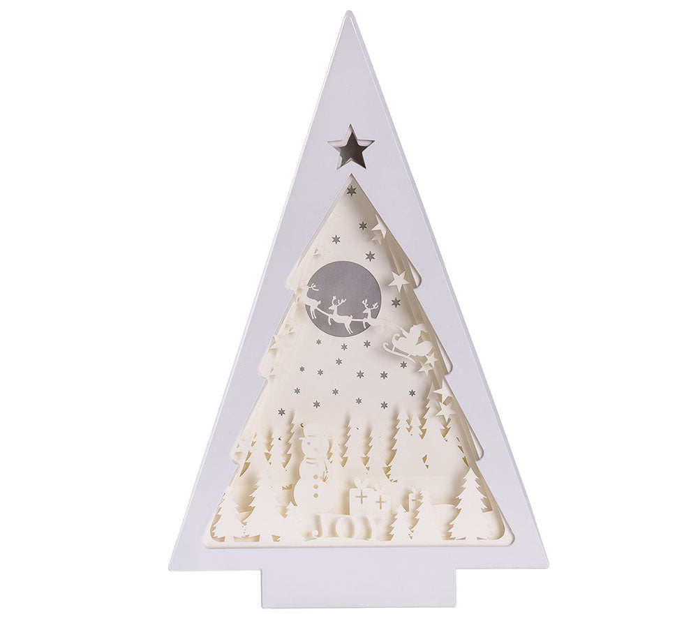 Albero Paesaggio Papercut Luci H 25 Addobbi Decorazioni Natale