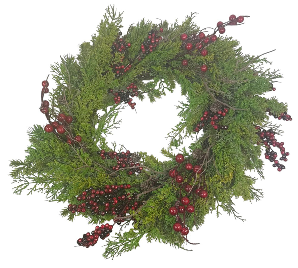 Corona Pino Bacche Pigne D 51 Decorazioni Addobbi Natale