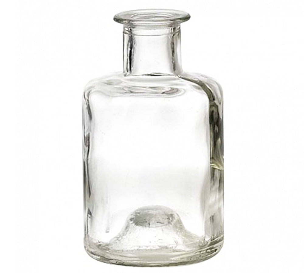 Bottiglia Trasparente Vetro D 6,8 H 12 Decorazioni Composizione Floreale