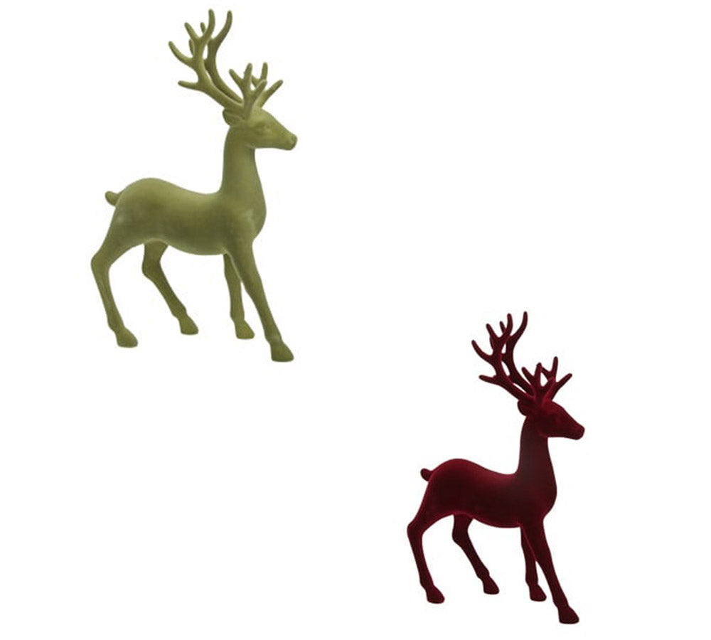Cervo Floccato 13,5x21 Decorazioni Addobbi Natale