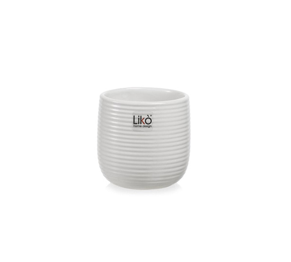 Vasetto Righe Orizzontali 9x9 Decorazioni Composizione Floreale