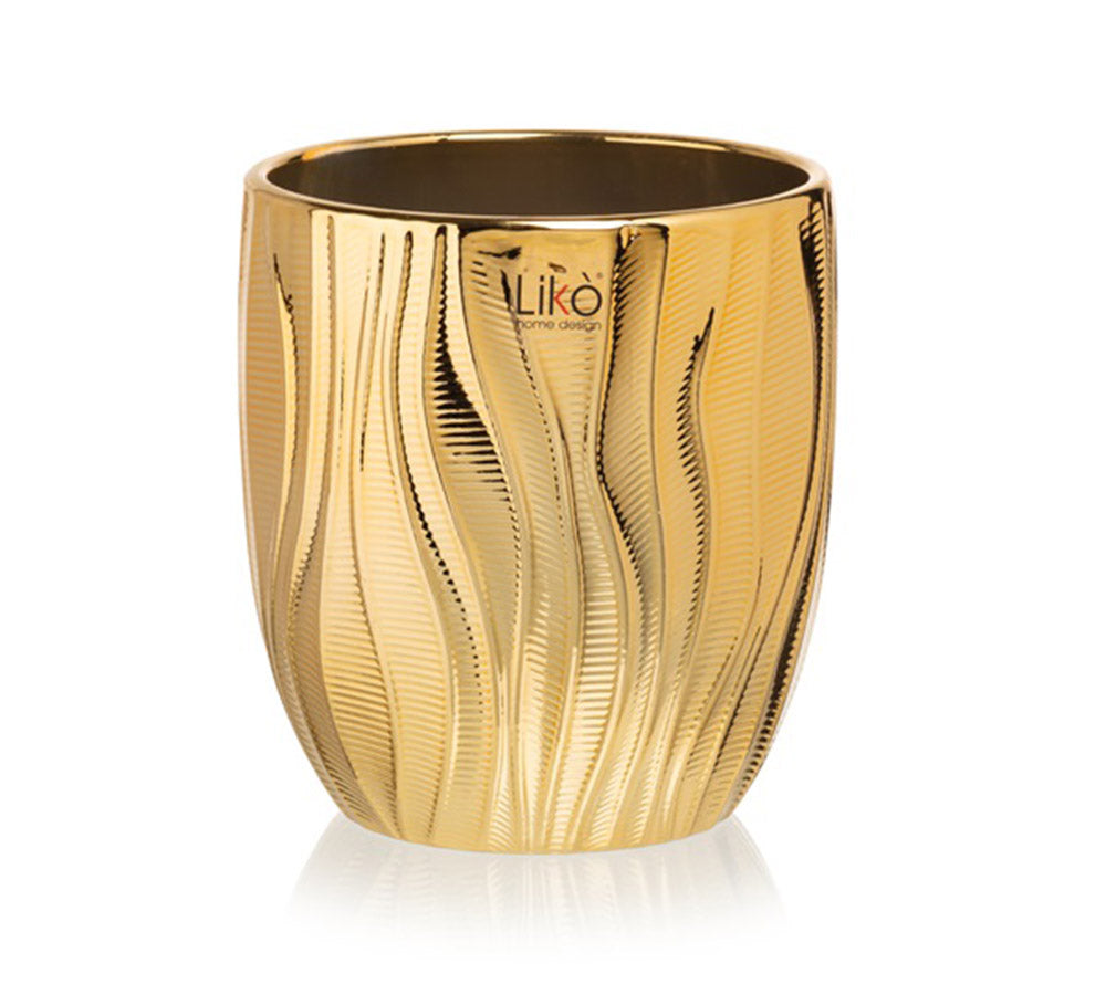 Vaso Antigua Gold D 13 H 14 Decorazioni Composizione Floreale