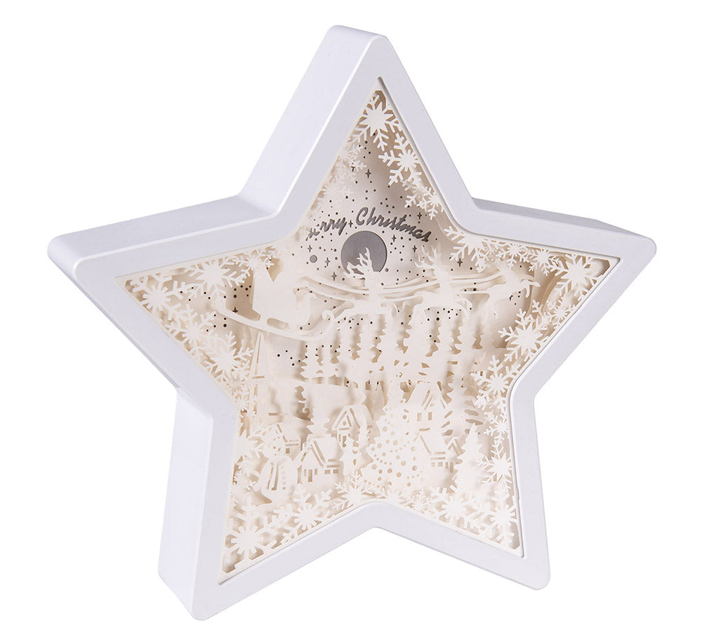 Stella Paesaggio Papercut D 23 Cm Decorazioni Addobbi Natale