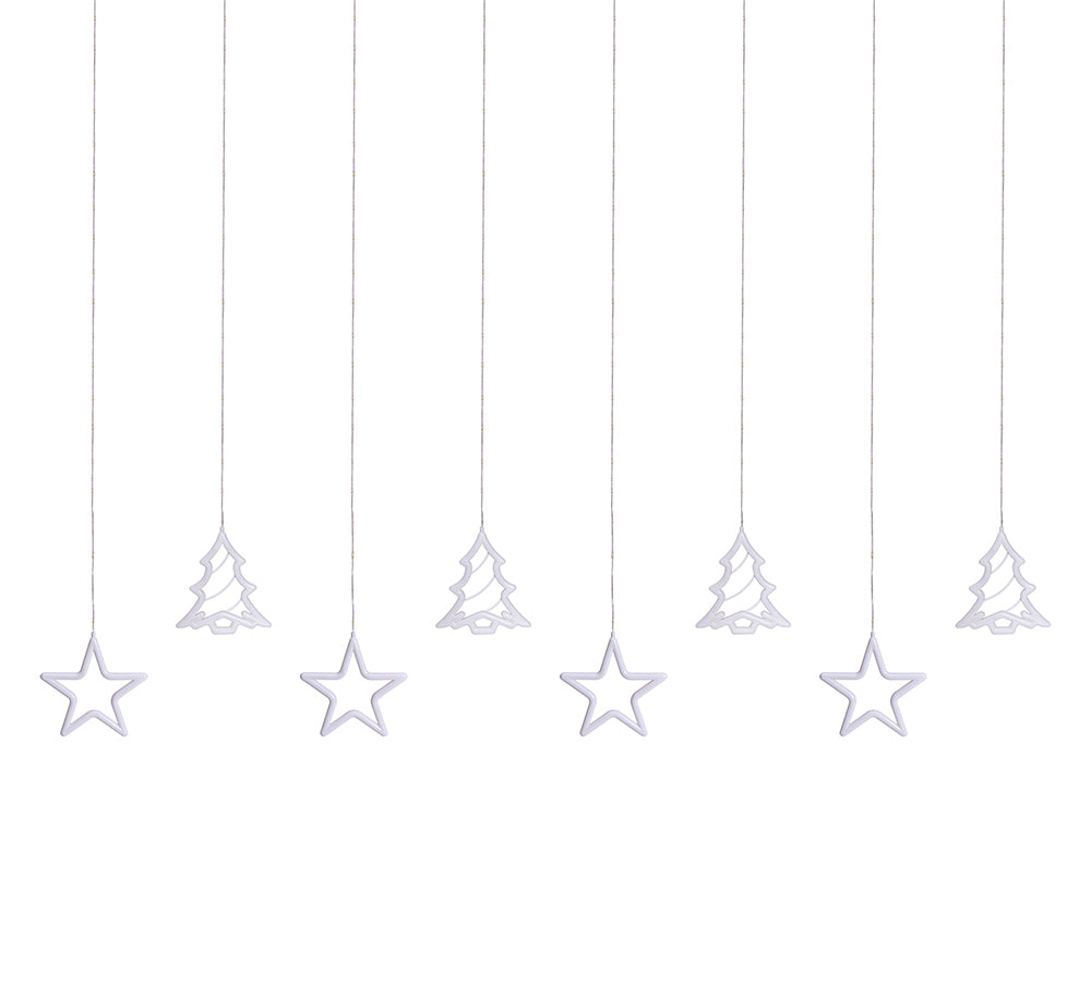 Filo 20 Alberi Stelle H 115 Mt 4,75+4  Decorazioni Luminose Natale