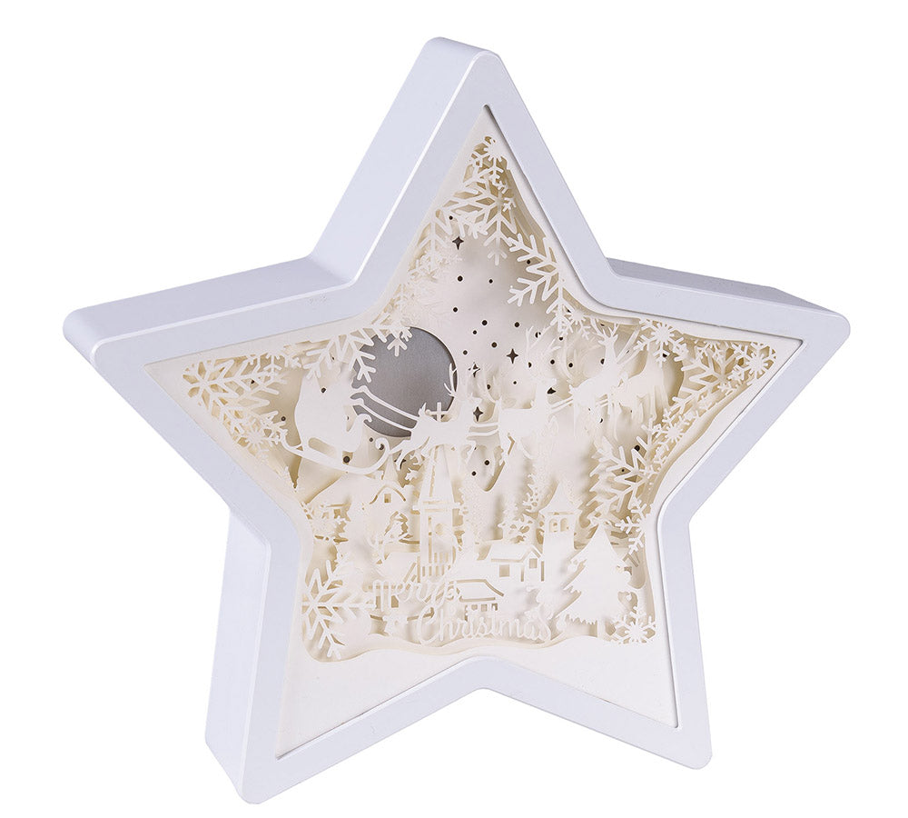 Stella Paesaggio Papercut D 23 Cm Decorazioni Addobbi Natale
