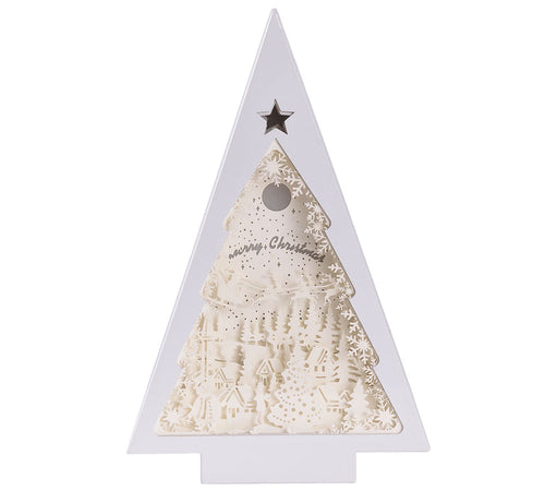 Albero Paesaggio Papercut Luci H 25 Addobbi Decorazioni Natale