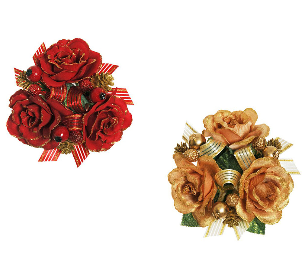 Girocandela Rosa Bacche Pigne D 14 Decorazioni Addobbi Natale