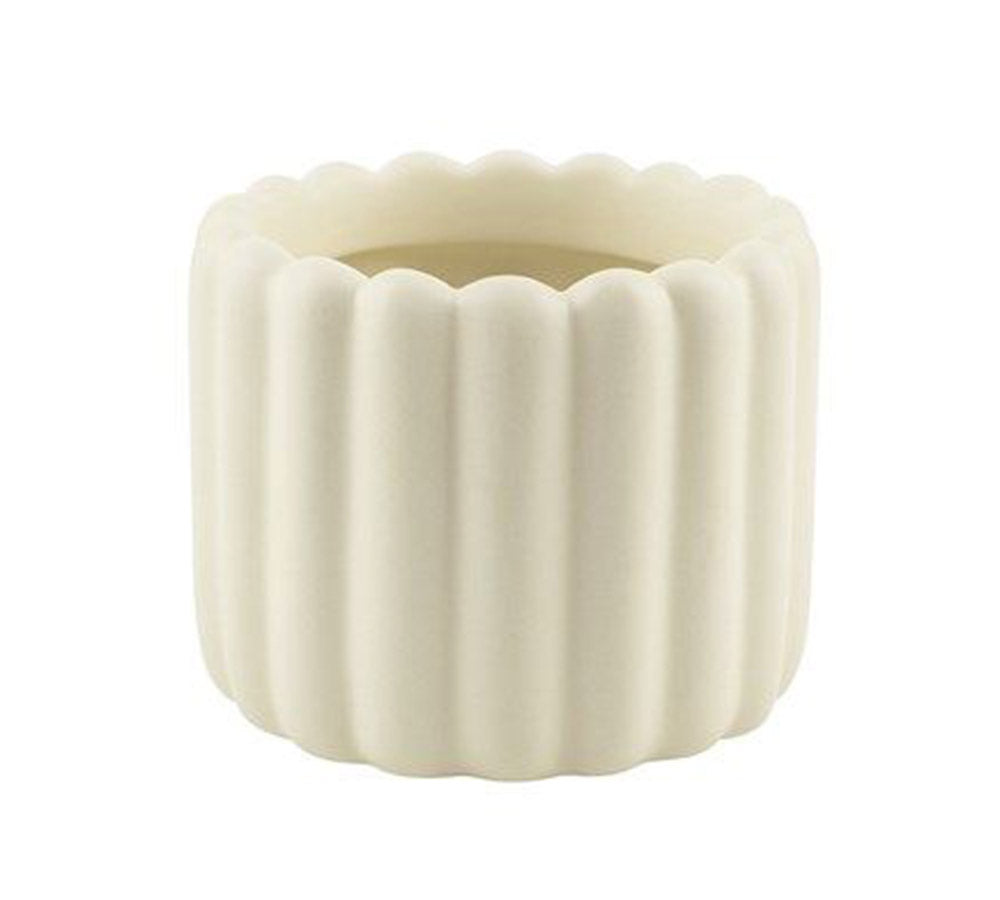 Vasetto Avorio Righe D 8 H 6,5 Decorazioni Composizione Floreale
