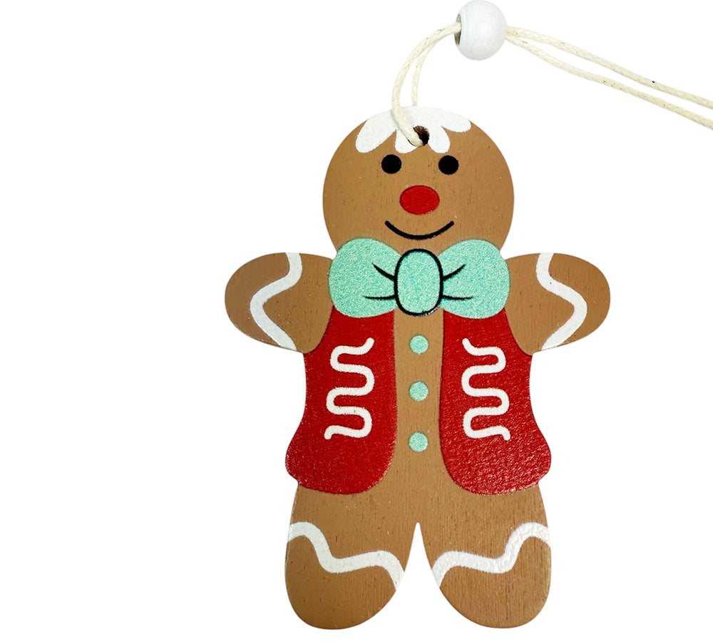 Biscotti Legno Pan Di Zenzero Pz 6 Decorazioni Appendere Addobbi Natale