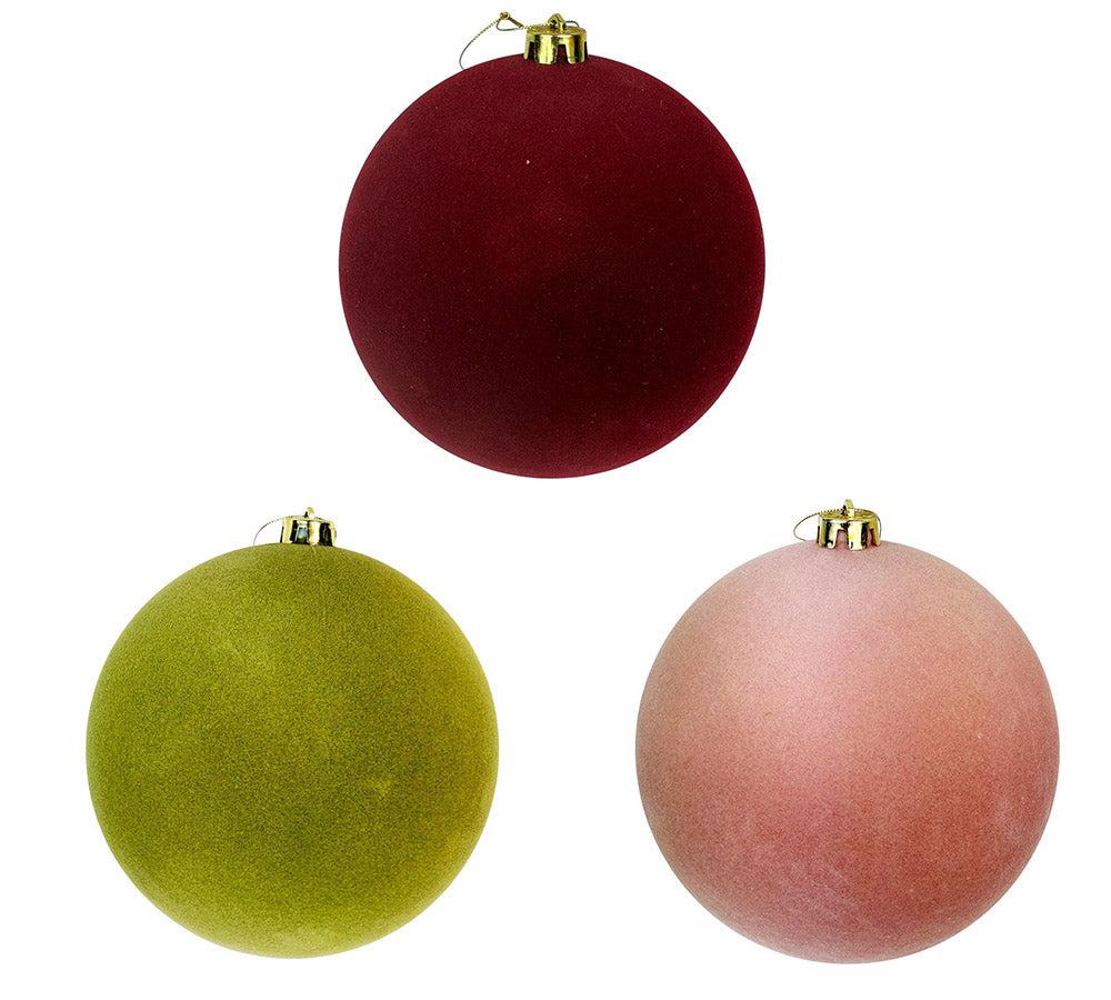 Palle Di Natale Floccate Cm 12 Decorazioni Addobbi Albero Pz 1