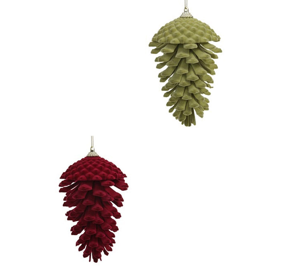 Pigne Floccate Cm 14x8 Pz 2 Decorazioni Addobbi Natale