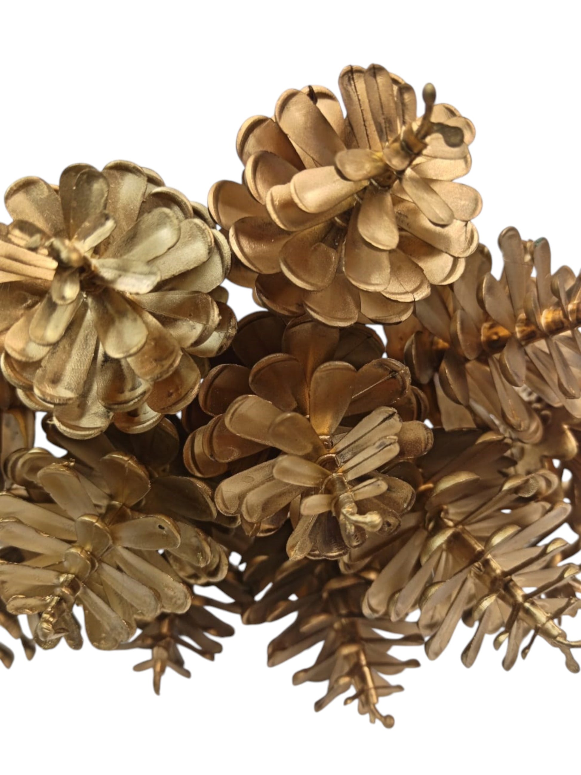 Pick Pigne Artificiali Oro D 4,5 Pz 12 Decorazioni Addobbi Natale