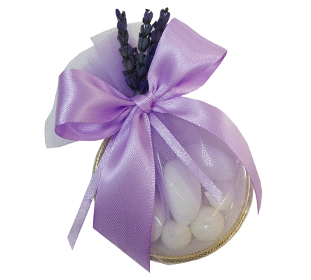 Bomboniere Matrimonio Tulle Anello Grande Lavanda Stabilizzata