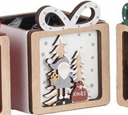 Cassetta Paesaggio Quadra 11,5x12,5x13,5 Decorazioni Natale