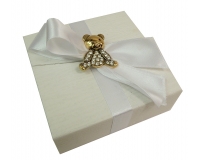 Bomboniere Matrimonio Scatolina Goffrata Piccola Applicazione Orsetto Strass