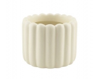 Vasetto Avorio Righe D 8 H 6,5 Decorazioni Composizione Floreale