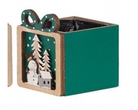 Cassetta Paesaggio Quadra 11,5x12,5x13,5 Decorazioni Natale